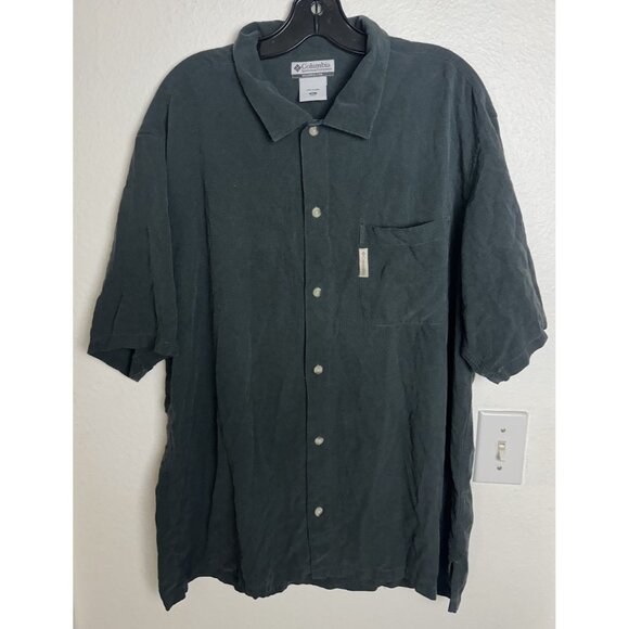 Columbia "The Perfect Martini" 100% Silk Short Sleeve Button Down Shirt Size XL - Picture 2 of 16